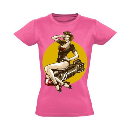 PinUp "bomba" USA női póló (rózsaszín)