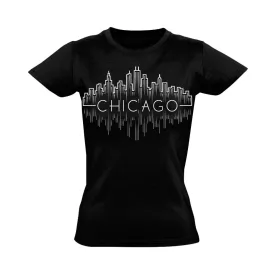 Chicago "éjjeli" USA női póló (fekete)