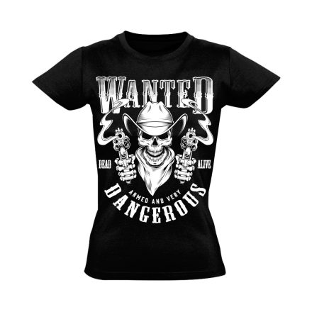 VadNyugat "wanted" USA női póló (fekete)