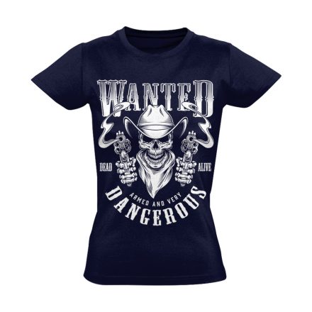 VadNyugat "wanted" USA női póló (tengerészkék)