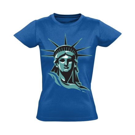 Szabadságszobor "portré" USA női póló (kék)