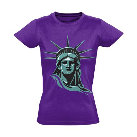 Szabadságszobor "portré" USA női póló (lila)