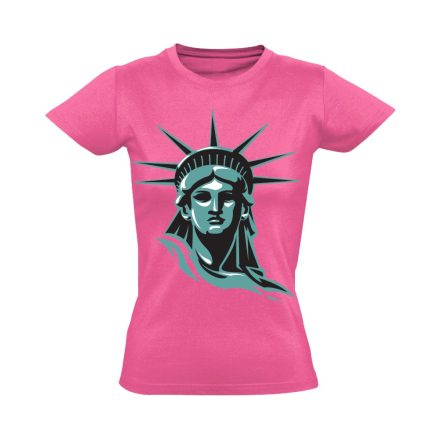 Szabadságszobor "portré" USA női póló (rózsaszín)