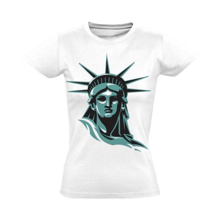 Szabadságszobor "portré" USA női póló (fehér)