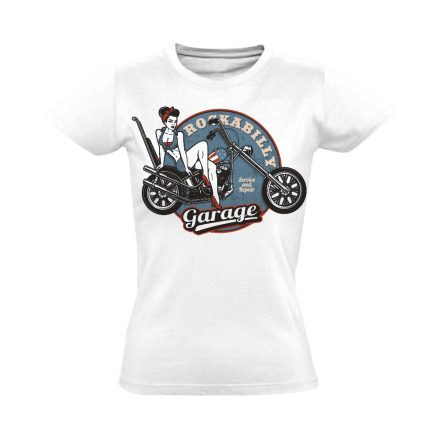 PinUp "chopper" USA női póló (fehér)