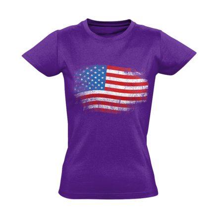 Zászló "antikolt" USA női póló (lila)