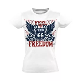 Route66 "freedom" USA női póló (fehér)
