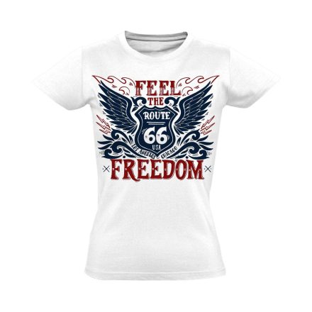 Route66 "freedom" USA női póló (fehér)