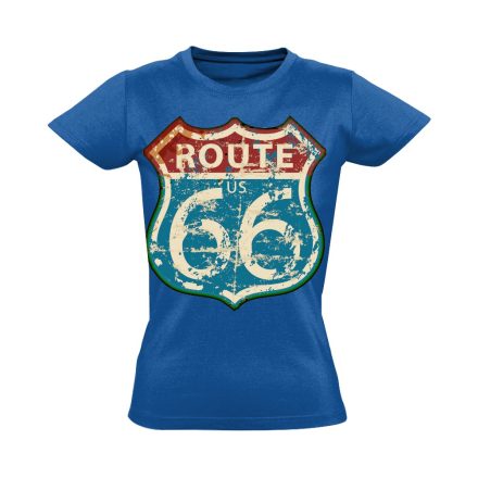 Route66 "kopottas" USA női póló (kék)