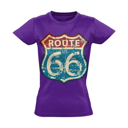 Route66 "kopottas" USA női póló (lila)