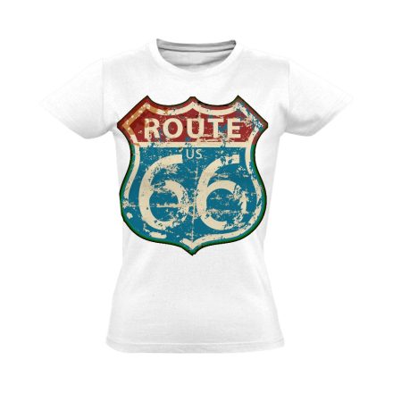 Route66 "kopottas" USA női póló (fehér) akciós póló - 2XL