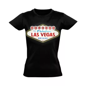 LasVegas "tábla" USA női póló (fekete)