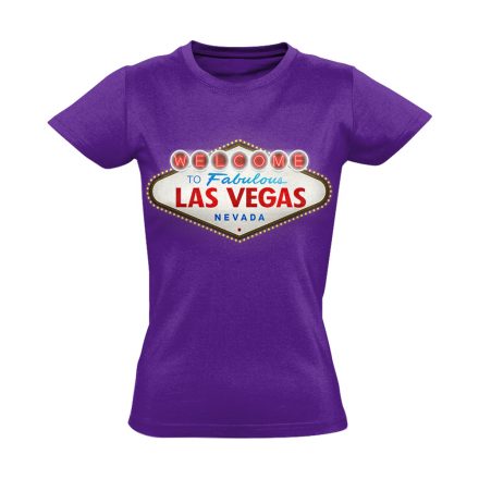 LasVegas "tábla" USA női póló (lila)