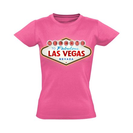LasVegas "tábla" USA női póló (rózsaszín)