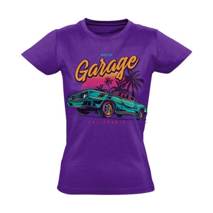 Autós "garage" USA női póló (lila)