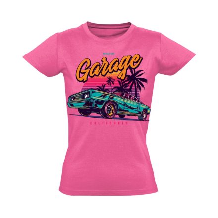 Autós "garage" USA női póló (rózsaszín)