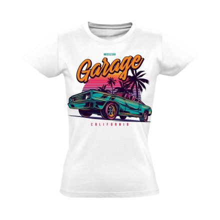 Autós "garage" USA női póló (fehér)