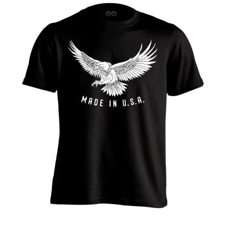 Sas "made in" USA férfi póló (fekete)