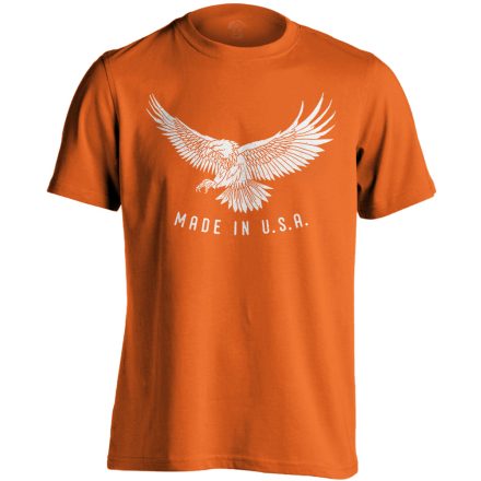 Sas "made in" USA férfi póló (narancssárga)