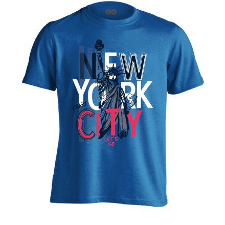 New York "tus" USA férfi póló (kék)