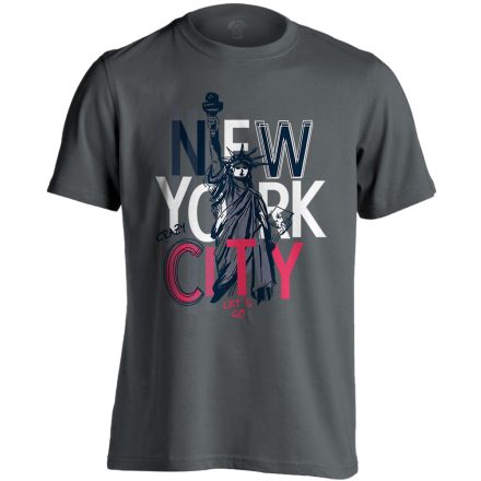 New York "tus" USA férfi póló (szénszürke)
