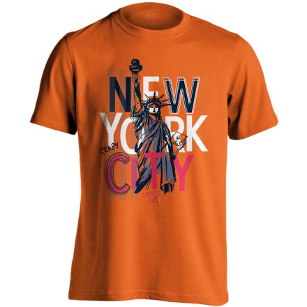 New York "tus" USA férfi póló (narancssárga)