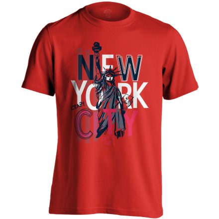 New York "tus" USA férfi póló (piros)