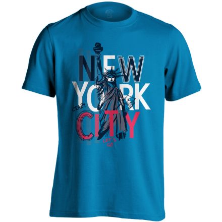 New York "tus" USA férfi póló (zafírkék)
