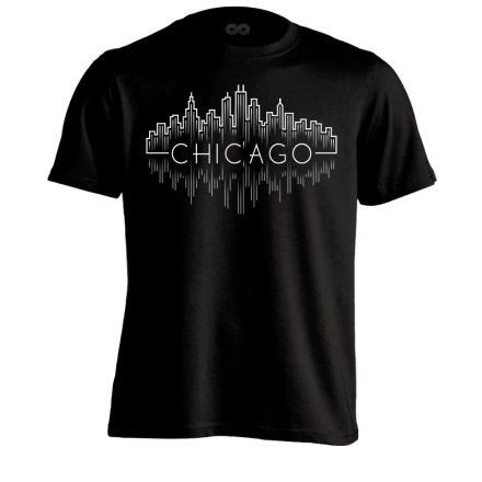 Chicago "éjjeli" USA férfi póló (fekete)
