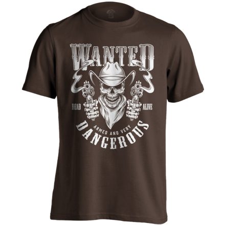 VadNyugat "wanted" USA férfi póló (csokoládébarna)