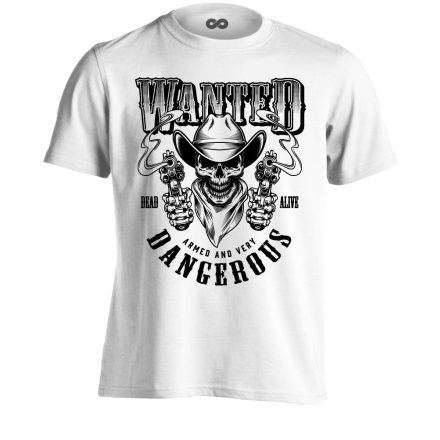 VadNyugat "wanted" USA férfi póló (fehér)