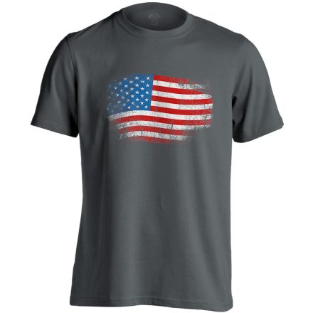 Zászló "antikolt" USA férfi póló (szénszürke)