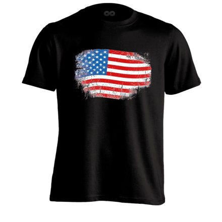 Zászló "antikolt" USA férfi póló (fekete)