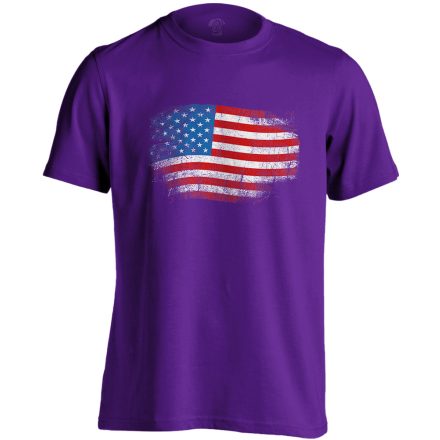 Zászló "antikolt" USA férfi póló (lila)