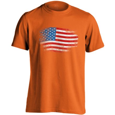Zászló "antikolt" USA férfi póló (narancssárga)
