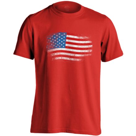 Zászló "antikolt" USA férfi póló (piros)
