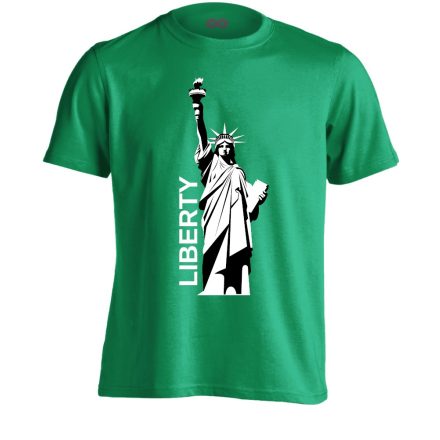 Szabadságszobor "letisztult" USA férfi póló (zöld)