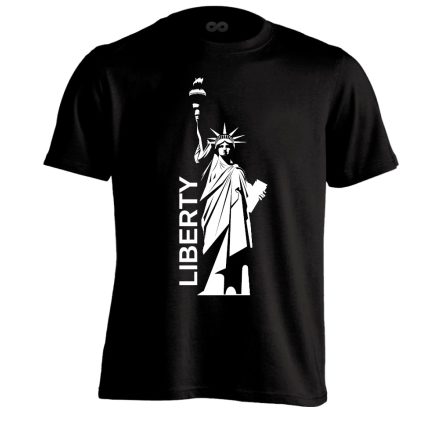 Szabadságszobor "letisztult" USA férfi póló (fekete)