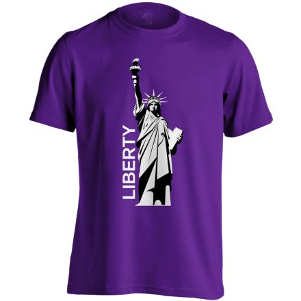Szabadságszobor "letisztult" USA férfi póló (lila)