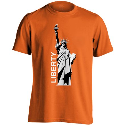 Szabadságszobor "letisztult" USA férfi póló (narancssárga)