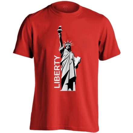 Szabadságszobor "letisztult" USA férfi póló (piros)