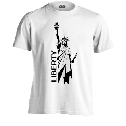 Szabadságszobor "letisztult" USA férfi póló (fehér)
