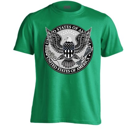 Sas "címer" USA férfi póló (zöld)