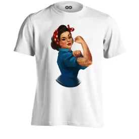PinUp "izom" USA férfi póló (fehér)