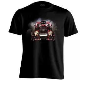 Autós "hotrod" USA férfi póló (fekete)