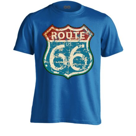 Route66 "kopottas" USA férfi póló (kék)