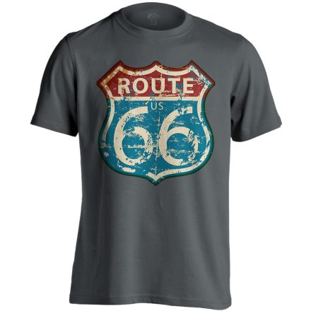 Route66 "kopottas" USA férfi póló (szénszürke)