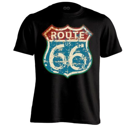 Route66 "kopottas" USA férfi póló (fekete)