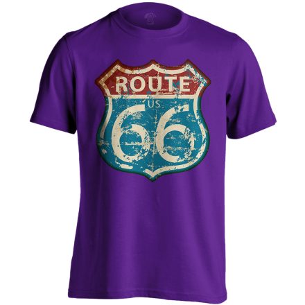 Route66 "kopottas" USA férfi póló (lila)