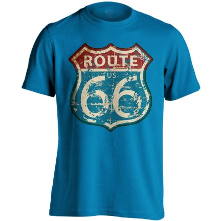 Route66 "kopottas" USA férfi póló (zafírkék)